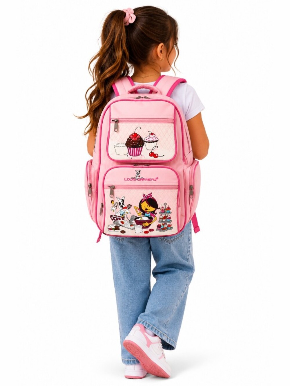 Louis Garneau Pink Backpack with Cupcake Print